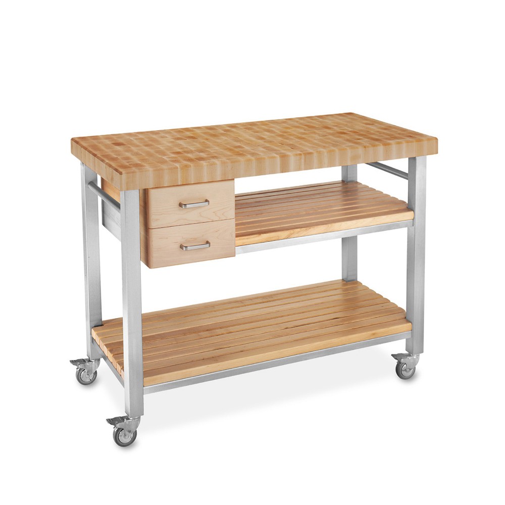 John Boos End-Grain Butcher Block Culinary Cart, 48&quot;