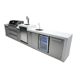 Mont Alpi 805 Deluxe Gas Grill Island with Beverage Center &amp; Fridge
