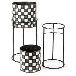 MacKenzie-Childs Check It Out Planters, Set of 2