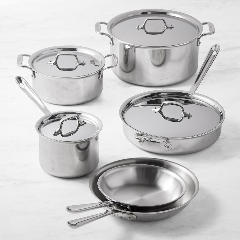 All-Clad D3&#174; Tri-Ply Stainless-Steel 10-Piece Cookware Set