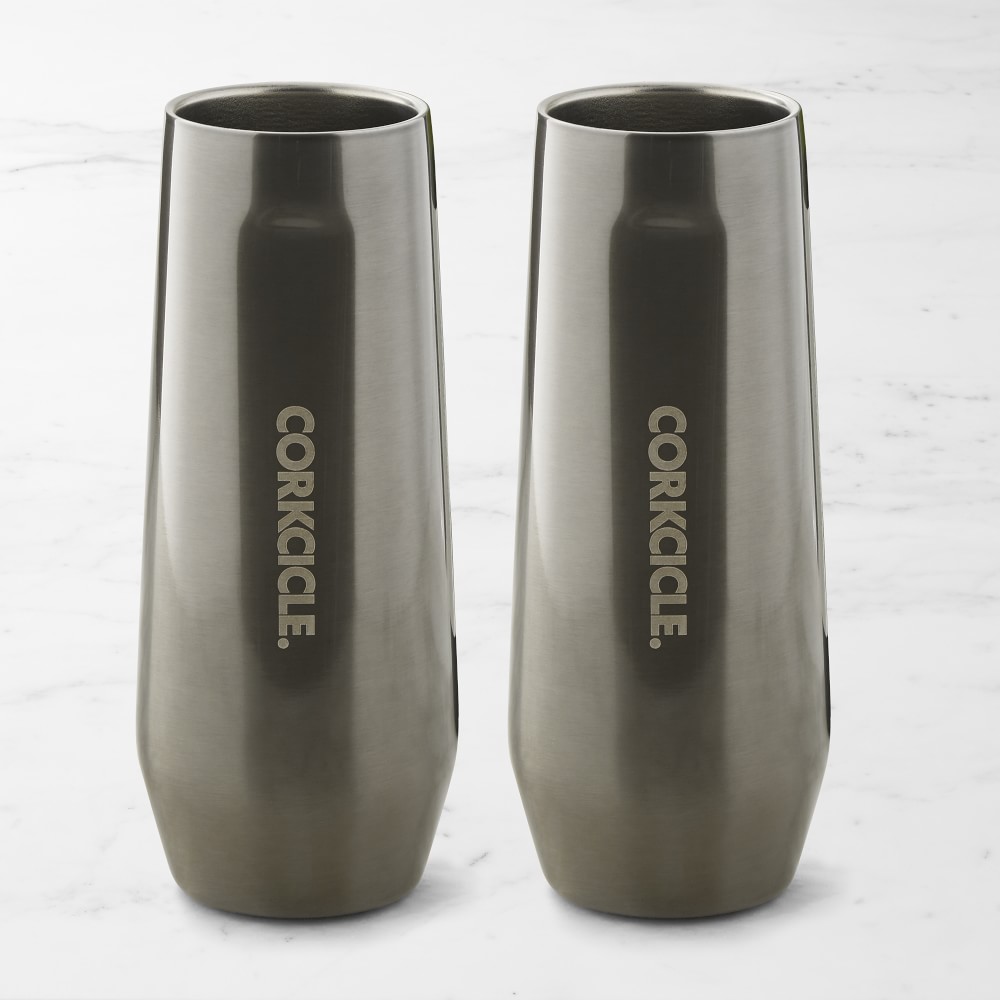 Corkcicle Stemless Champagne Flute, Gunmetal
