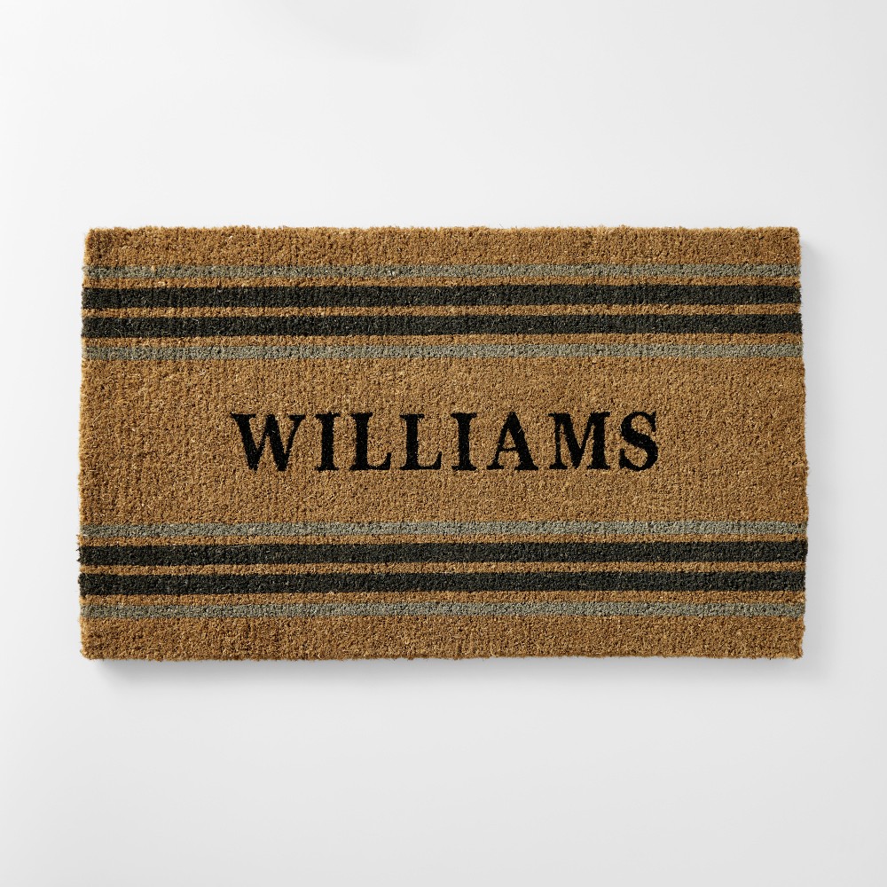 Hold Everything Multi Stripe Doormat, Personalized