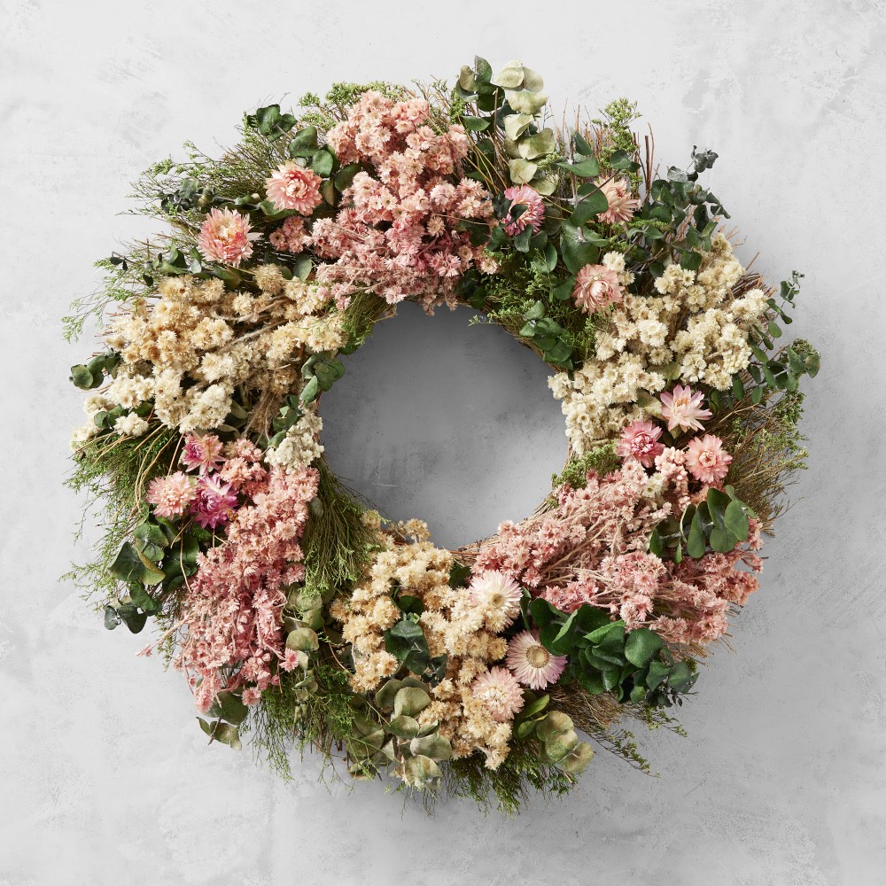 English Rose Live Wreath, 20"
