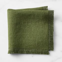 Fringed Cocktail Napkins, Set of 4, Olive