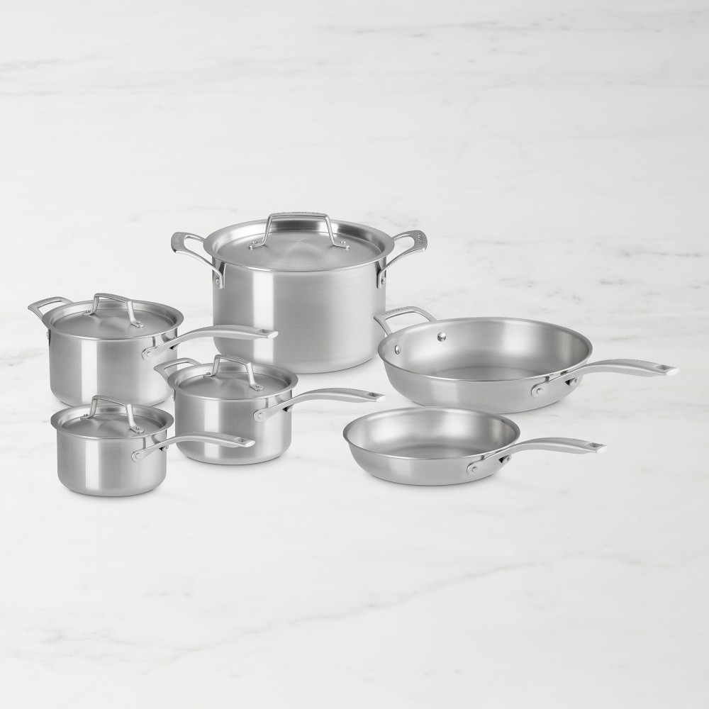 Le Creuset Essential Stainless-Steel 10-Piece Cookware Set
