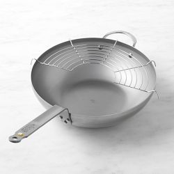 De Buyer Mineral B Carbon Steel Wok with Rack