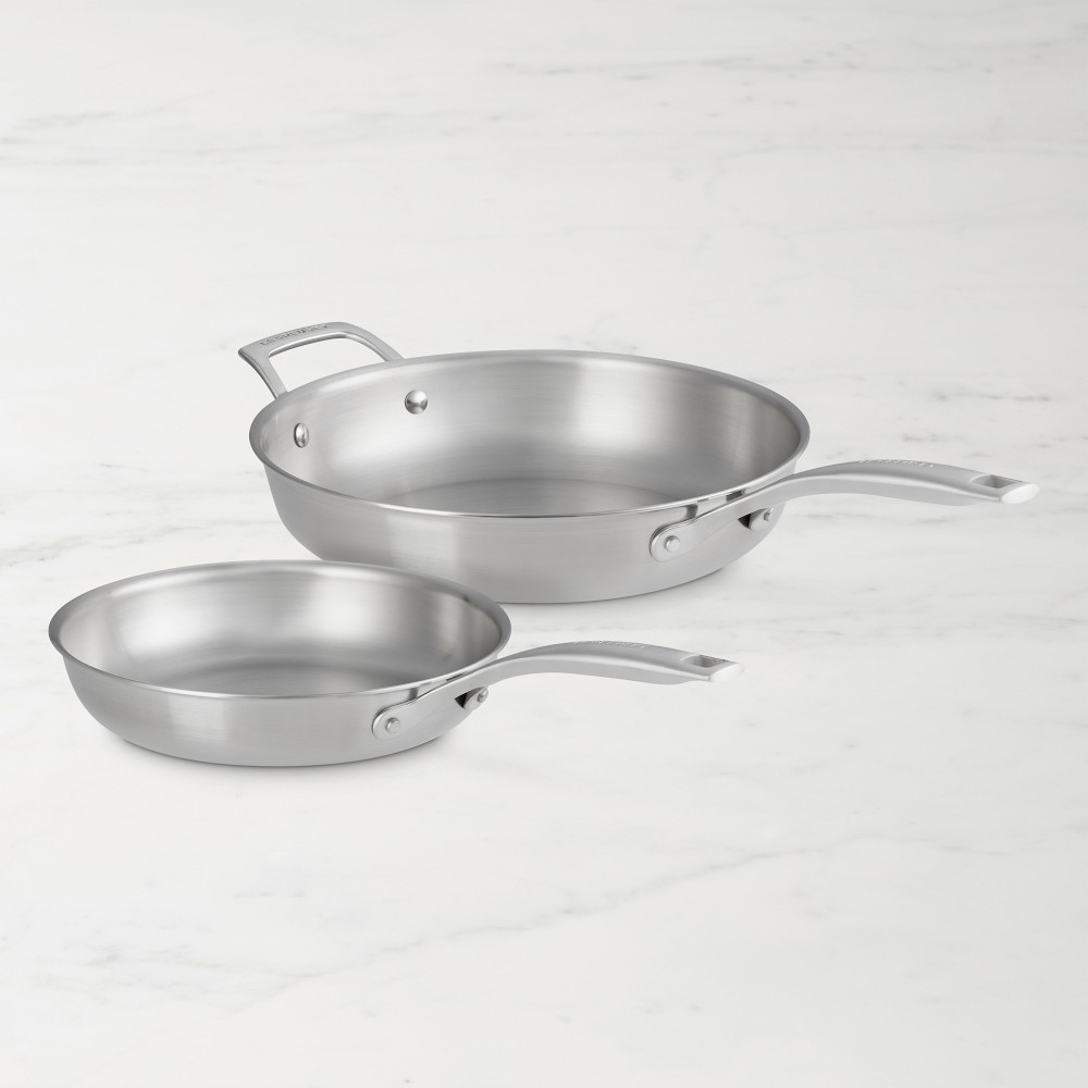 Le Creuset Essential Stainless-Steel 2-Piece Fry Pan Set, 9 1/2" & 11"