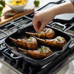 All-Clad Enameled Cast Iron Grill Pan with Trivet, 11&quot;