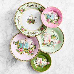 Famille Rose Bunny Appetizer Plates, Set of 4