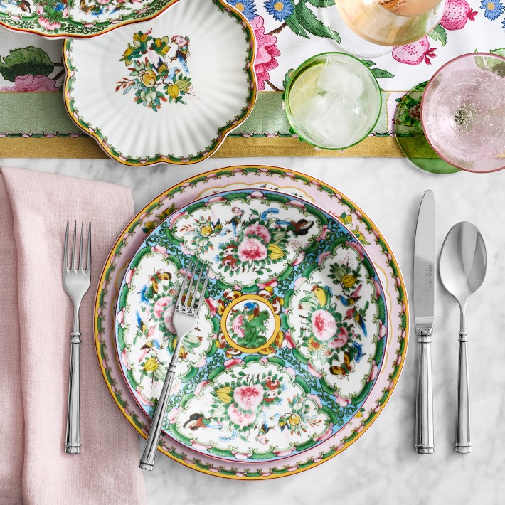 Famille Rose Scalloped Appetizer Plates, Set of 4 | Williams Famille Rose Scalloped Appetizer Plates, Set of 4 | Williams
