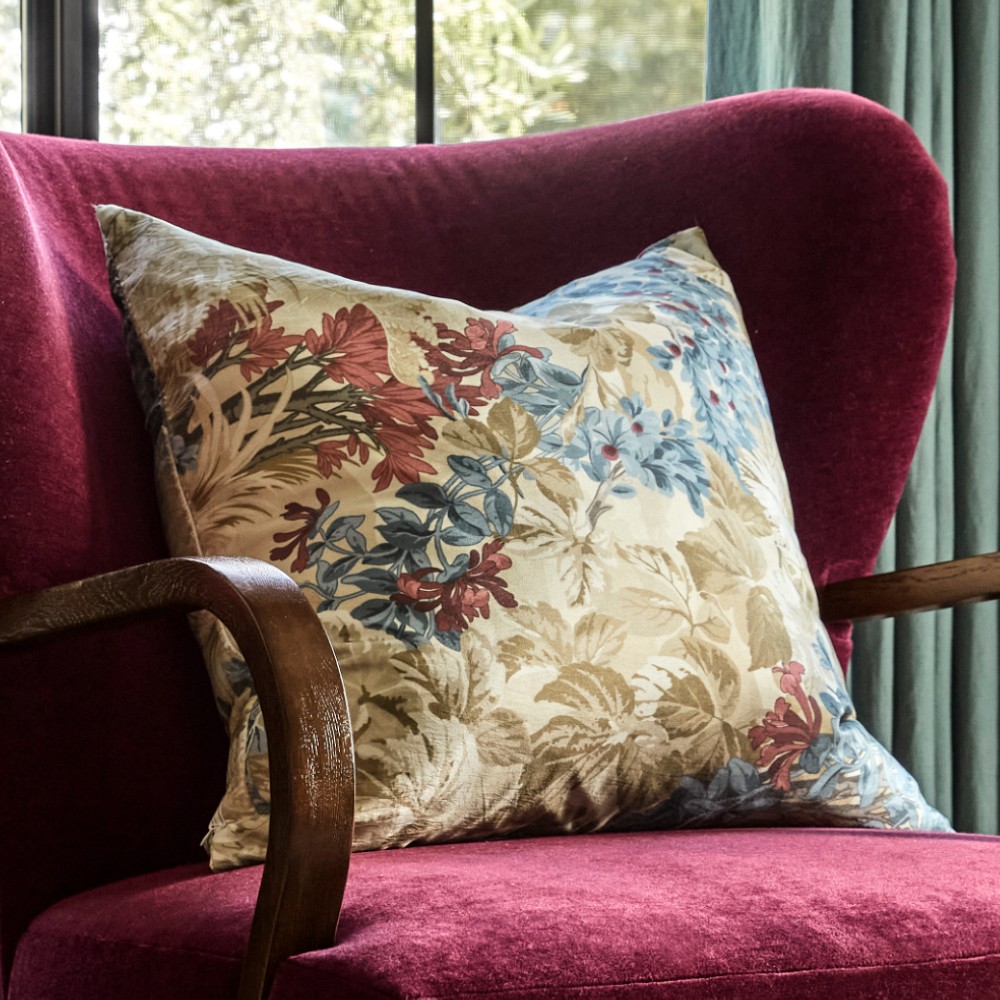 Fern Forest Printed Silk Pillow Cover