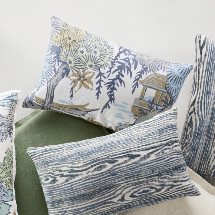Scalamandré x Williams Sonoma Home Sea Of Trees Embroidered Pillow