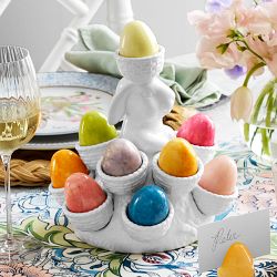 Alabaster Easter Egg Name Card Holders, Set of 4