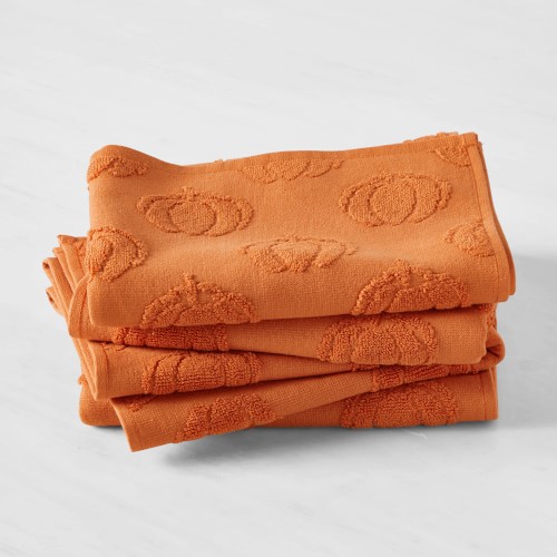 Tencel Blend Towels, Set of 4, Pumpkin Orange
