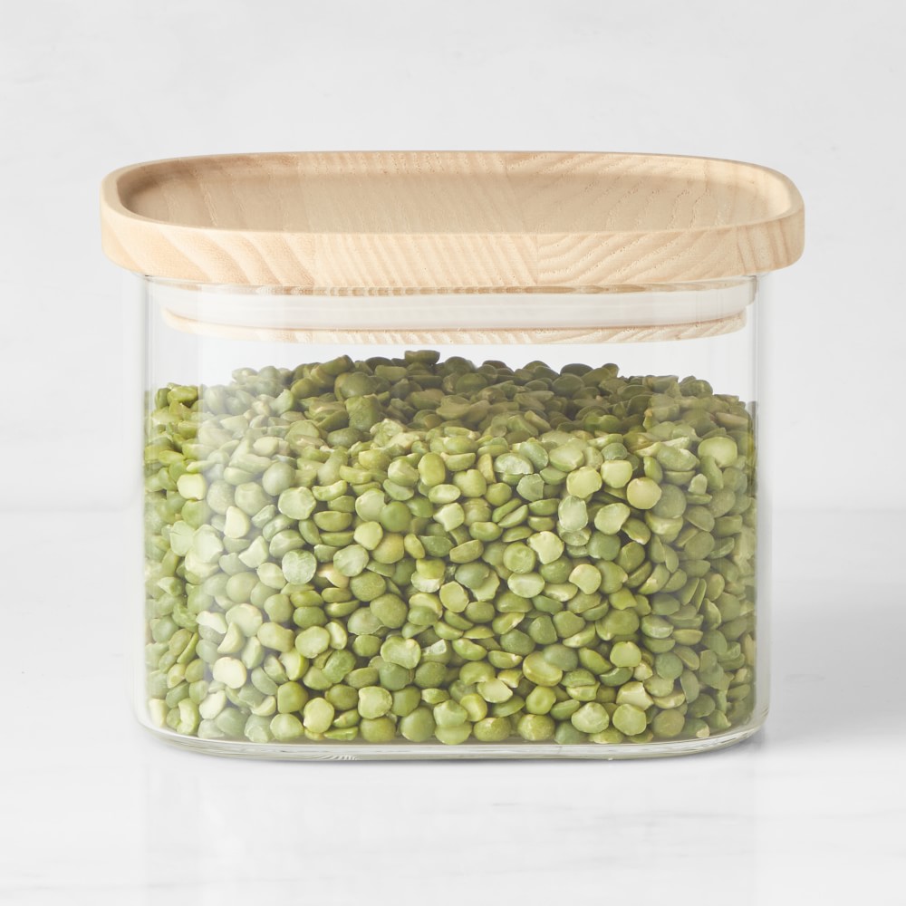 Set of 3: Hold Everything Stackable Glass Square Canisters