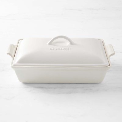 Le Creuset Heritage Stoneware Rectangular Covered Casserole, 12 1/2&quot;, Matte White