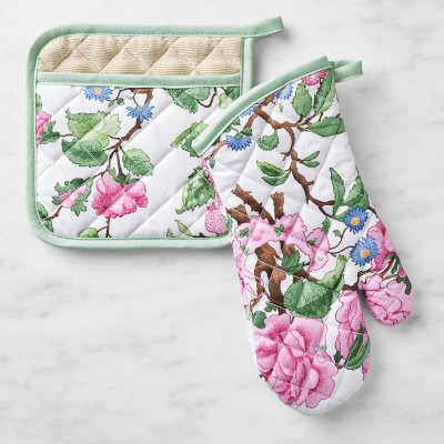 Canton Rose Oven Mitt &amp; Potholder Set