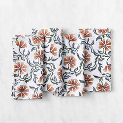 Large Scale Block Printed Napkins, Set of 4, Large