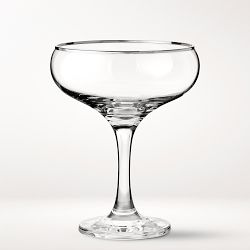 Silver Rim Coupe Glasses, Set of 4