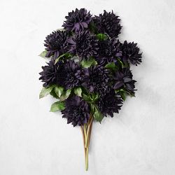 Jeff Leatham x Williams Sonoma Real Touch Faux Black Dahlia Stems, Set of 12