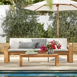 Larnaca Outdoor Teak x All-Weather Weave Sofa (68&quot;-96&quot;)