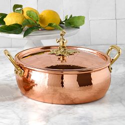Ruffoni Historia Disney&#169; Hammered Copper Braiser with Donald Duck Knob, 6-Qt.