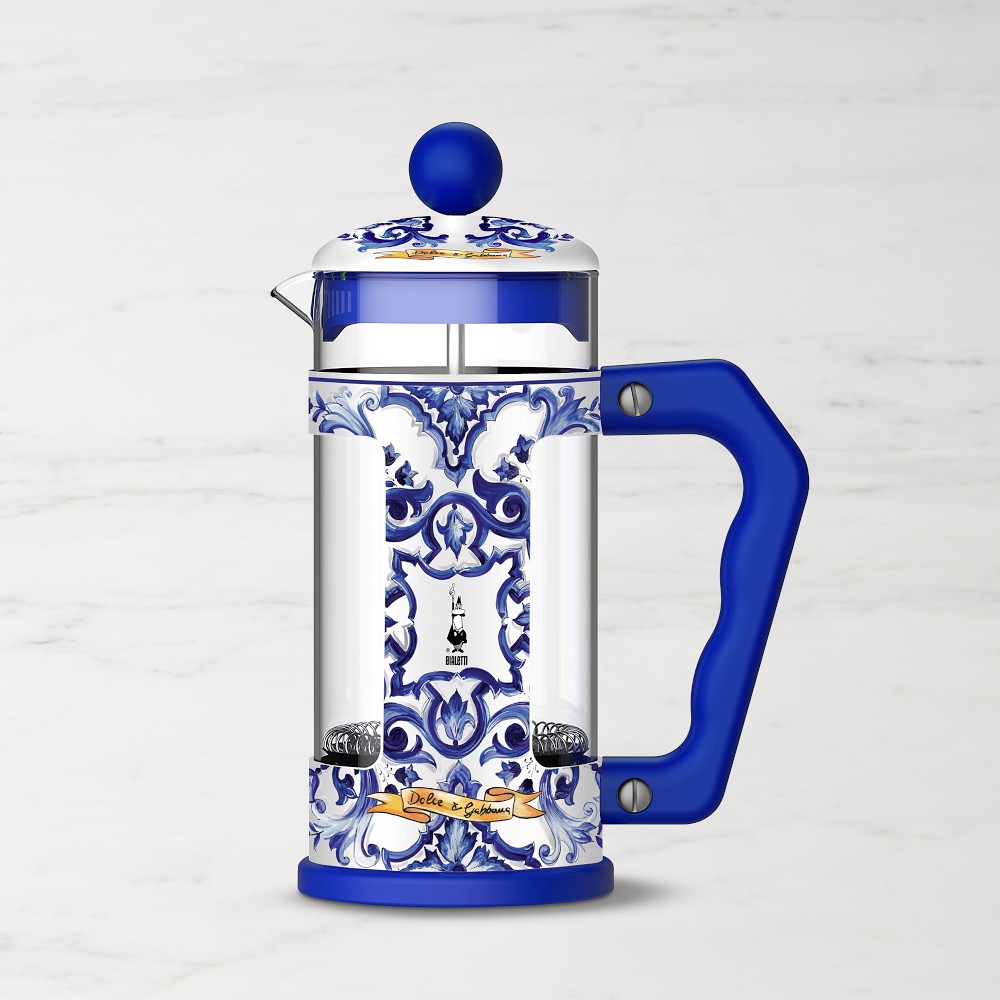 Bialetti Dolce & Gabbana French Press, Blu Mediterraneo, 1L