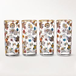 Day of the Dead Highball Glasses, Set of 4