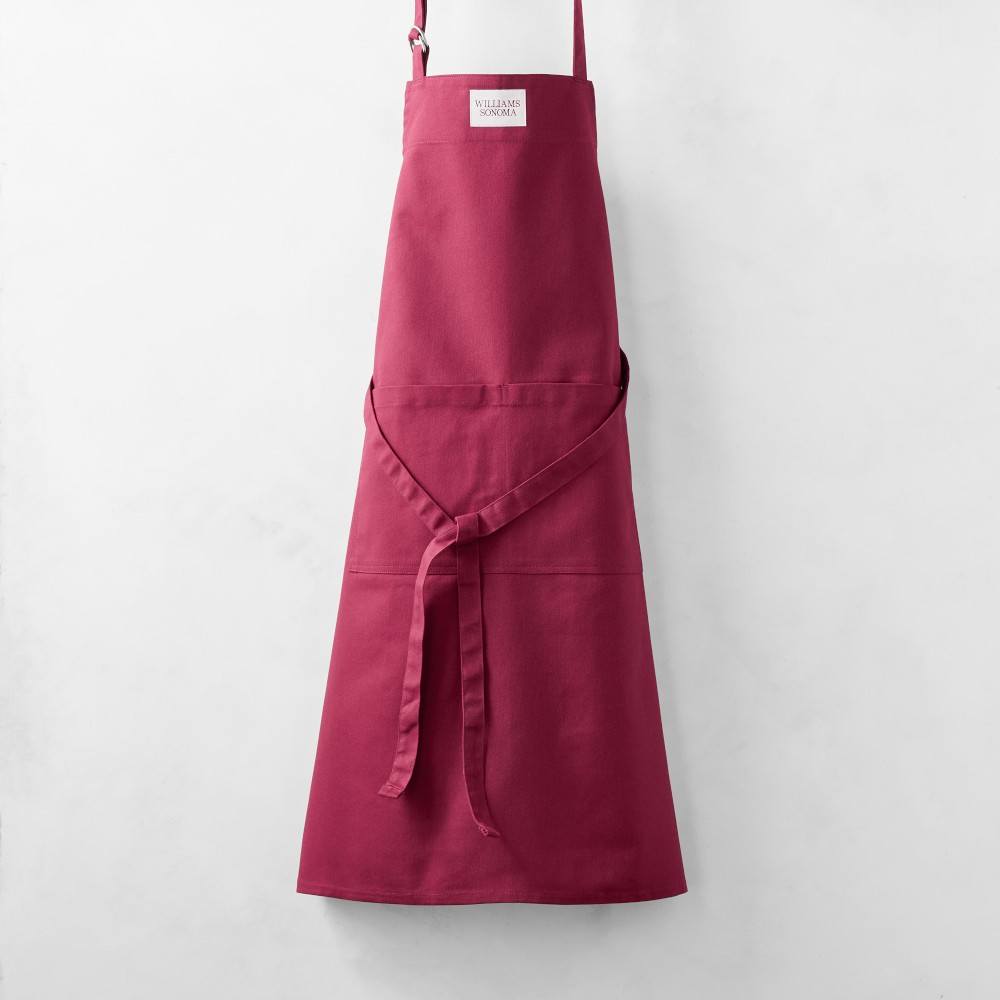 Williams Sonoma Classic Solid Apron - Pomegranate, Logo