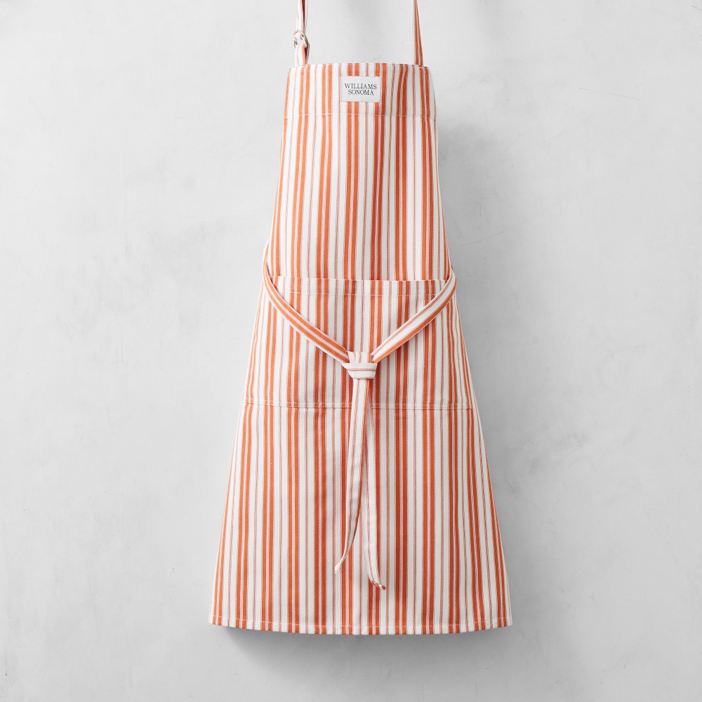 Williams Sonoma Classic Stripe Apron, Pumpkin, Logo