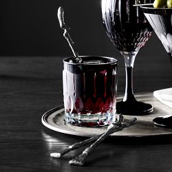 Wilshire Jewel Cut Black Double Old-Fashioned Glasses, Set of 4