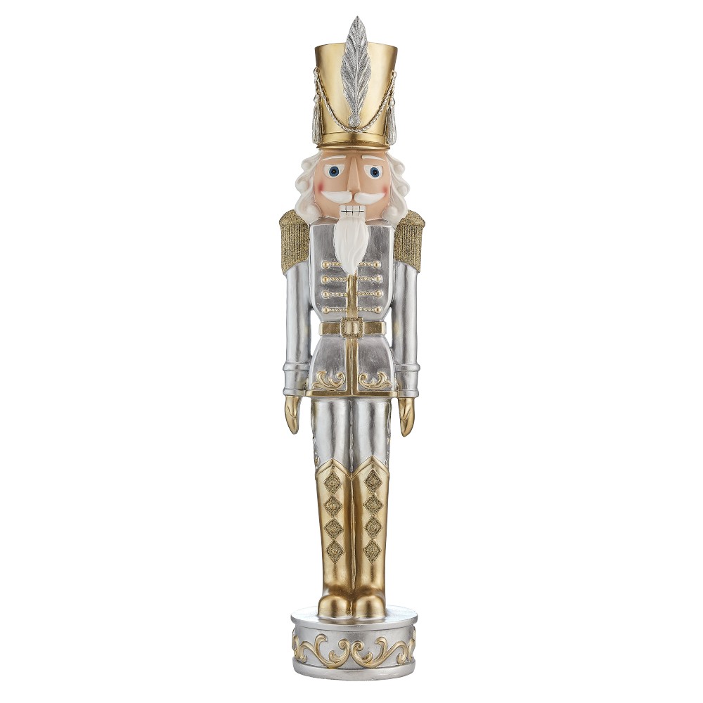 Outdoor Gold & Silver Nutcracker, 37"