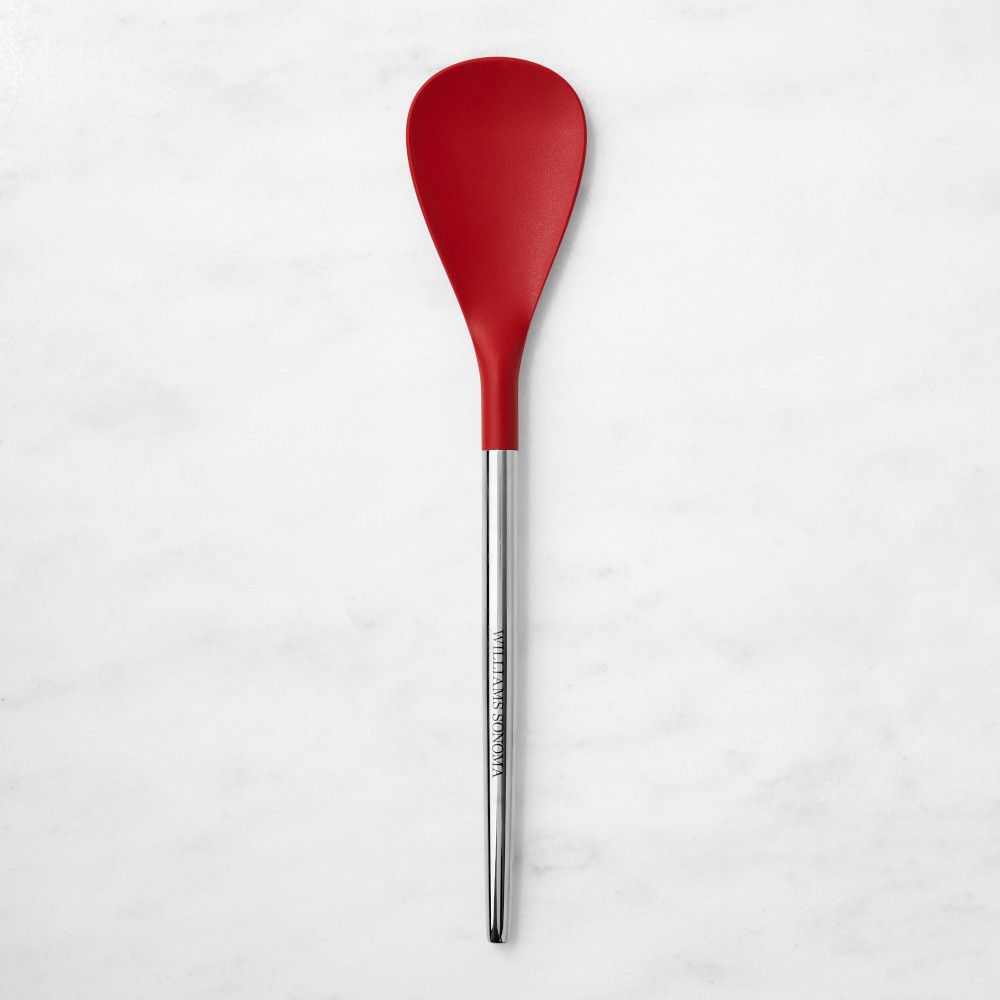 Williams Sonoma Stainless-Steel Silicone Paddle Spoon, Red