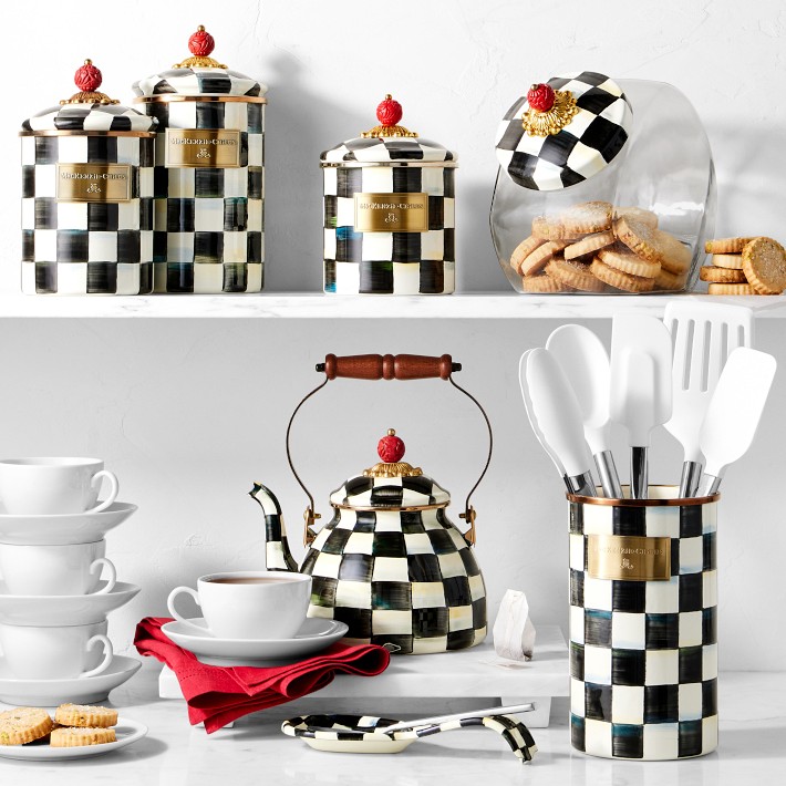 McKenzie-Childs マッケンジー・チャイルズ チェック柄小物入れ MacKenzie-Childs Courtly Check Cookie Jar | Kitchen Counter