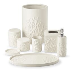 Coral Bath Canister, White