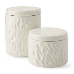 Coral Bath Canister, White