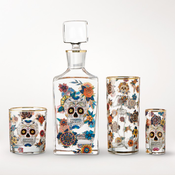 Day of the Dead Highball Glasses, Set of Williams Sonoma