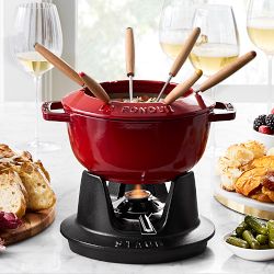 Staub Enameled Cast Iron Fondue Pot, 1 3/4 Qt.