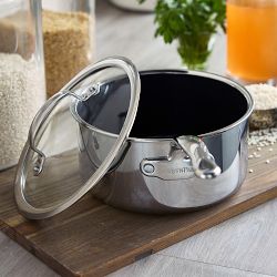 GreenPan&#8482; Premiere Max Stainless-Steel Ceramic Nonstick Saucepan, 2-Qt.