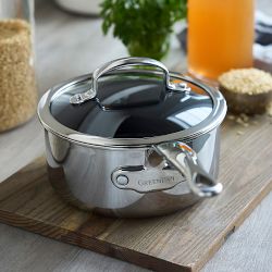 GreenPan&#8482; Premiere Max Stainless-Steel Ceramic Nonstick Saucepan, 2-Qt.