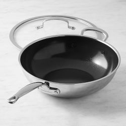 GreenPan&#8482; Premiere Max Stainless-Steel Ceramic Nonstick Covered Wok, 12&quot;