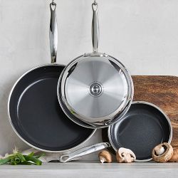 GreenPan&#8482; Premiere Max Stainless-Steel Ceramic Nonstick 3-Piece Fry Pan Set
