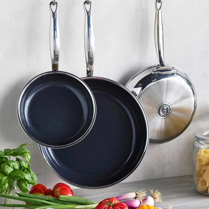GreenPan Premiere Max Stainless-Steel Ceramic Nonstick 3-Piece Fry