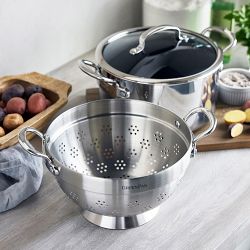 GreenPan&#8482; Premiere Max Stainless-Steel Ceramic Nonstick Steamer Multipot, 6-Qt.