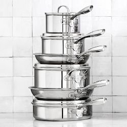 Williams Sonoma Signature Thermo-Clad&#8482; Stainless-Steel 10-Piece Cookware Set