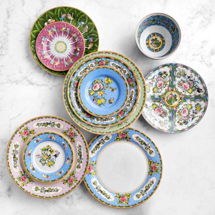Williams-Sonoma - ウィリアムズ・ソノマ  ファミーユ・ローズ サラダプレート　セット Famille Rose Mixed Salad Plates | Williams Sonoma