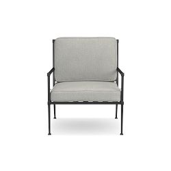 OPEN BOX: Bridgehampton Club Chair Outdoor Cushion, Piped, Sunbrella Performance Canvas, Granite