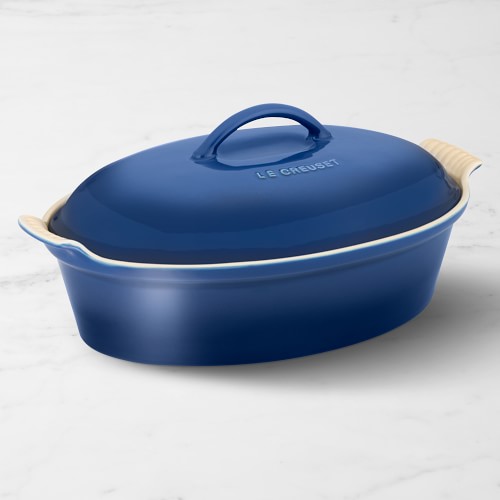 Le Creuset Heritage Stoneware Oval Covered Casserole, 4-Qt., Lapis