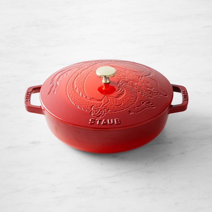 Staub Enameled Cast Iron Braiser with Dragon Lid, 2 1/2-Qt