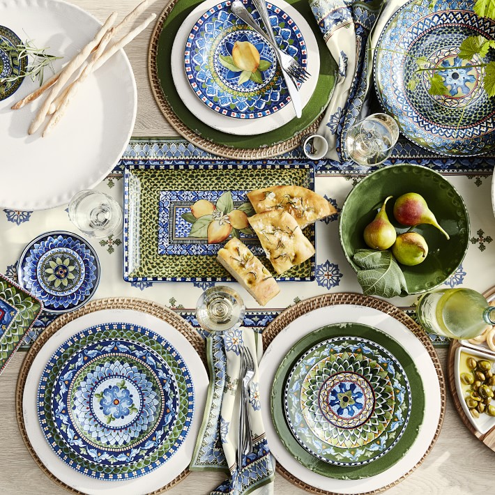 Sicily Dinner Plates - Blue Rim | Williams Sonoma